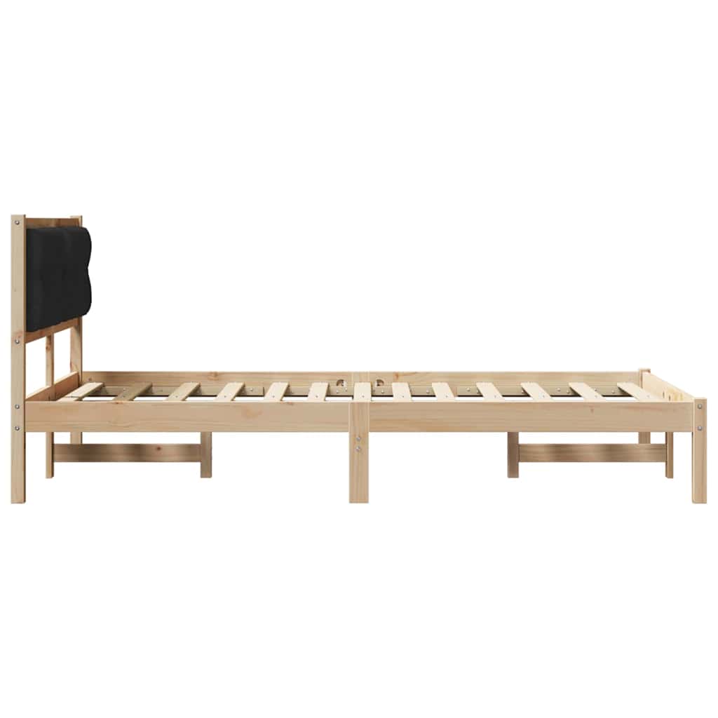 Bettrahmen Schwarz 120 x 190 cm Massives Kiefernholz