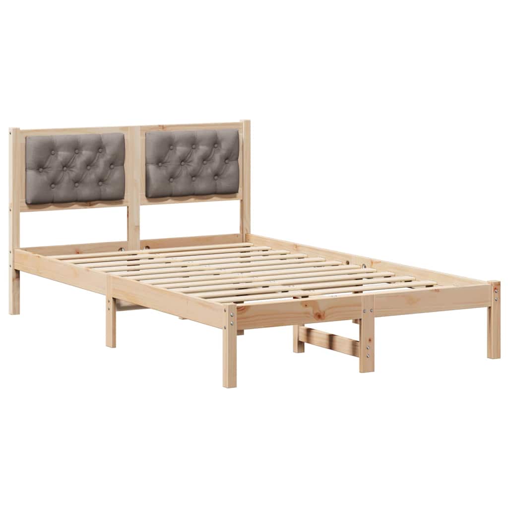 Bettrahmen mit Kopfteil Taupe 120 x 190 cm Massives Kiefernholz