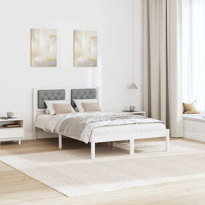 Bettrahmen Hellgrau 120 x 190 cm Massives Kiefernholz
