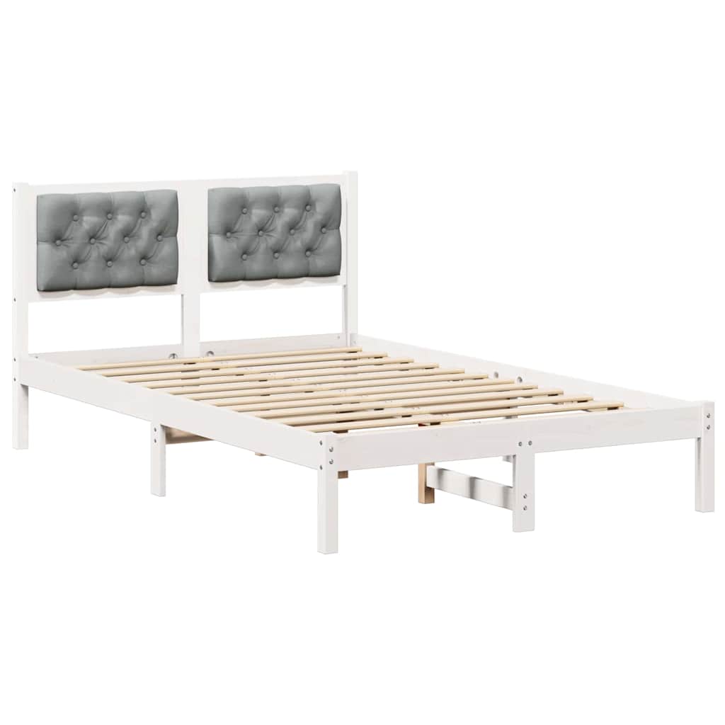 Bettrahmen Hellgrau 120 x 190 cm Massives Kiefernholz