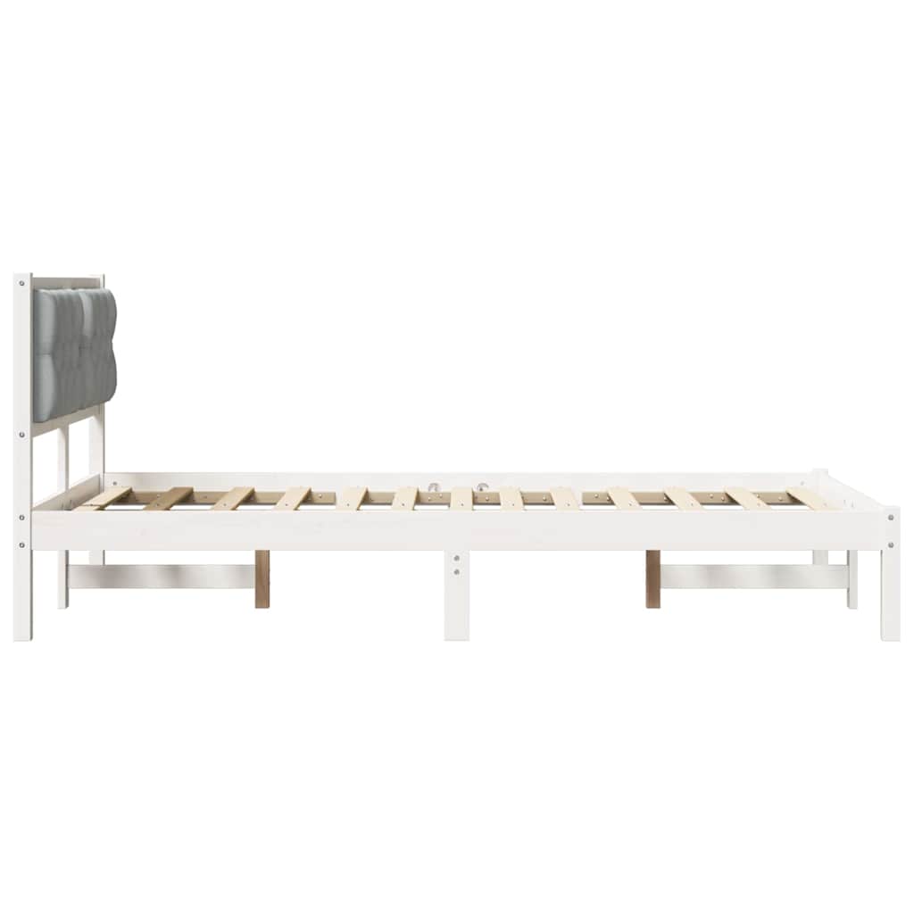 Bettrahmen Hellgrau 120 x 190 cm Massives Kiefernholz