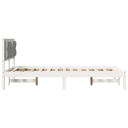 Bettrahmen Hellgrau 120 x 190 cm Massives Kiefernholz