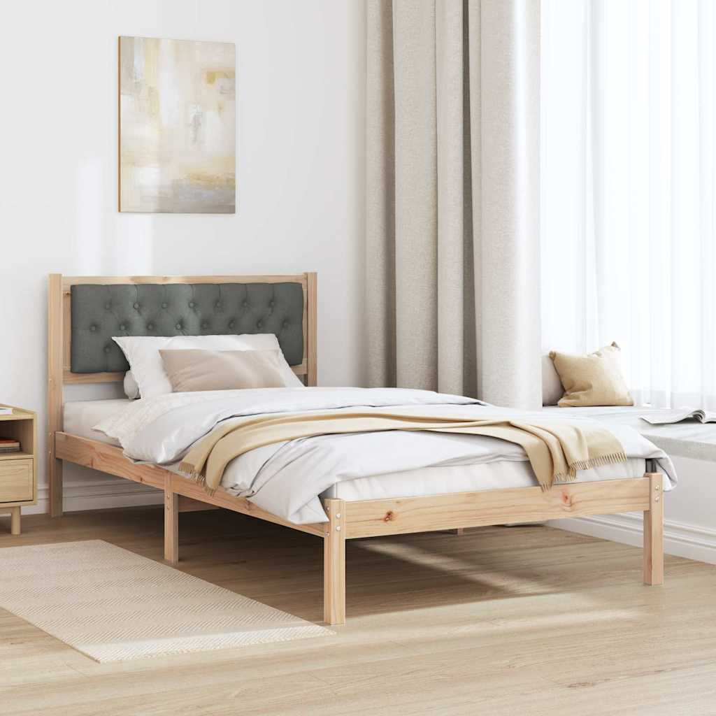 Bettrahmen Dunkelgrau 100 x 200 cm Massives Kiefernholz