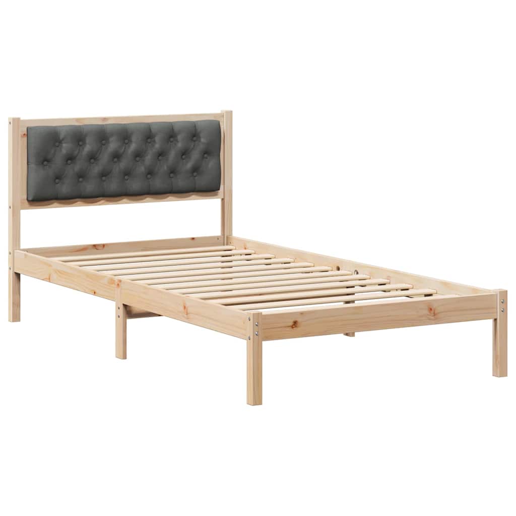 Bettrahmen Dunkelgrau 100 x 200 cm Massives Kiefernholz