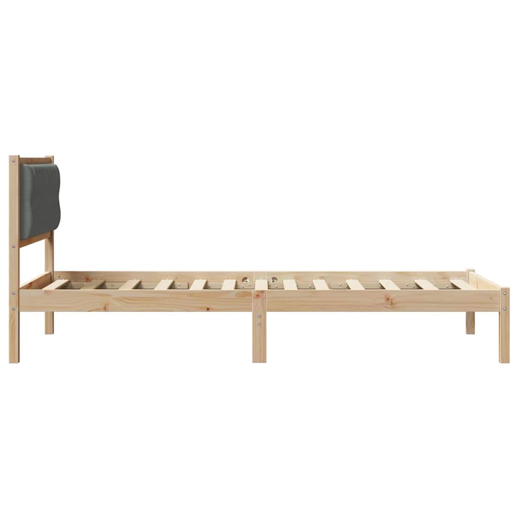 Bettrahmen Dunkelgrau 100 x 200 cm Massives Kiefernholz