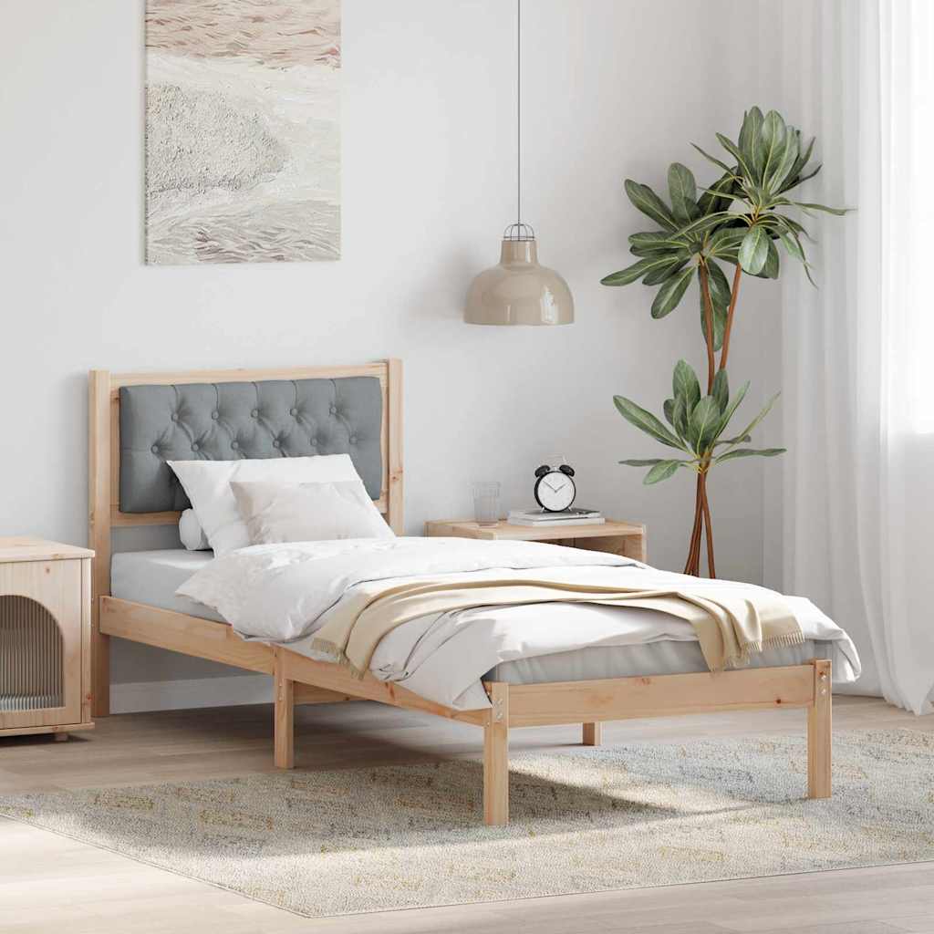 Bettrahmen Hellgrau 90 x 200 cm Massives Kiefernholz