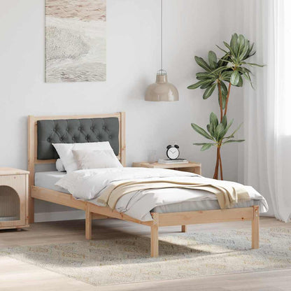 Bettrahmen Dunkelgrau 90 x 200 cm Massives Kiefernholz
