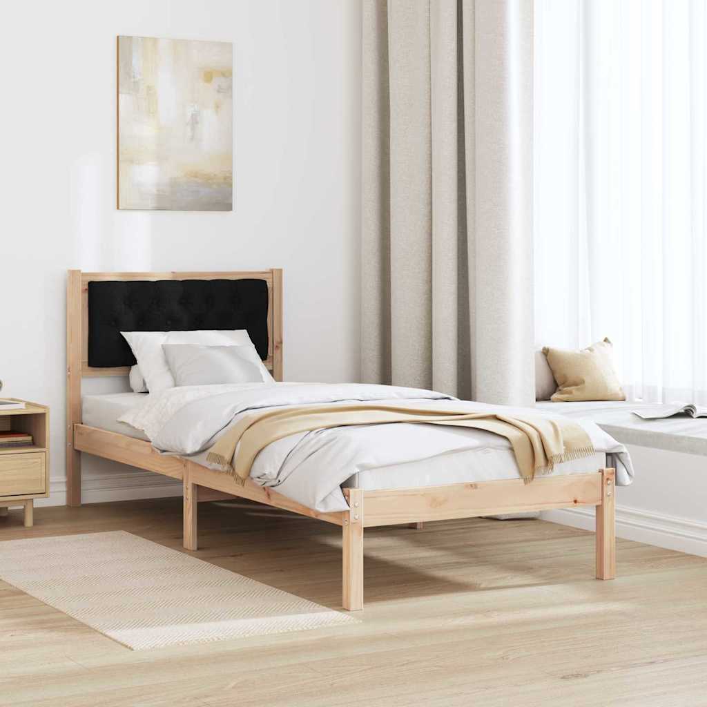 Bettrahmen Schwarz 90 x 200 cm Massives Kiefernholz