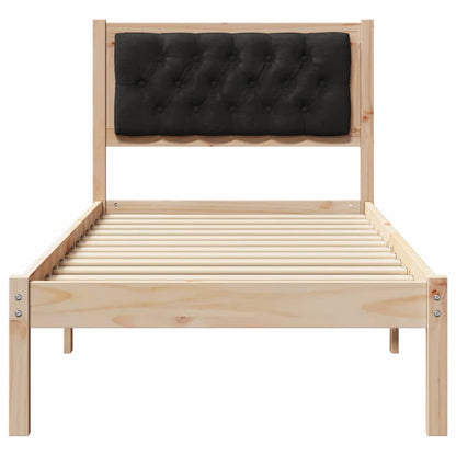 Bettrahmen Schwarz 90 x 200 cm Massives Kiefernholz