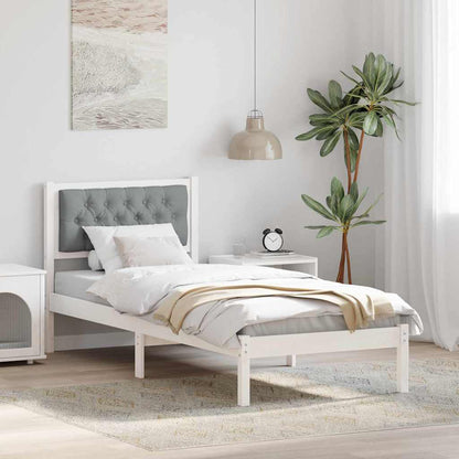 Bettrahmen Hellgrau 80 x 200 cm Massives Kiefernholz