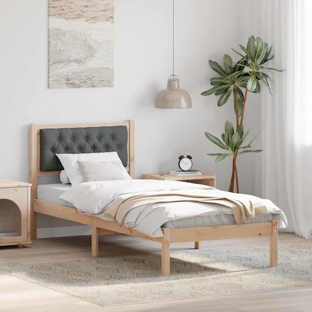 Bettrahmen Dunkelgrau 90 x 190 cm Massives Kiefernholz