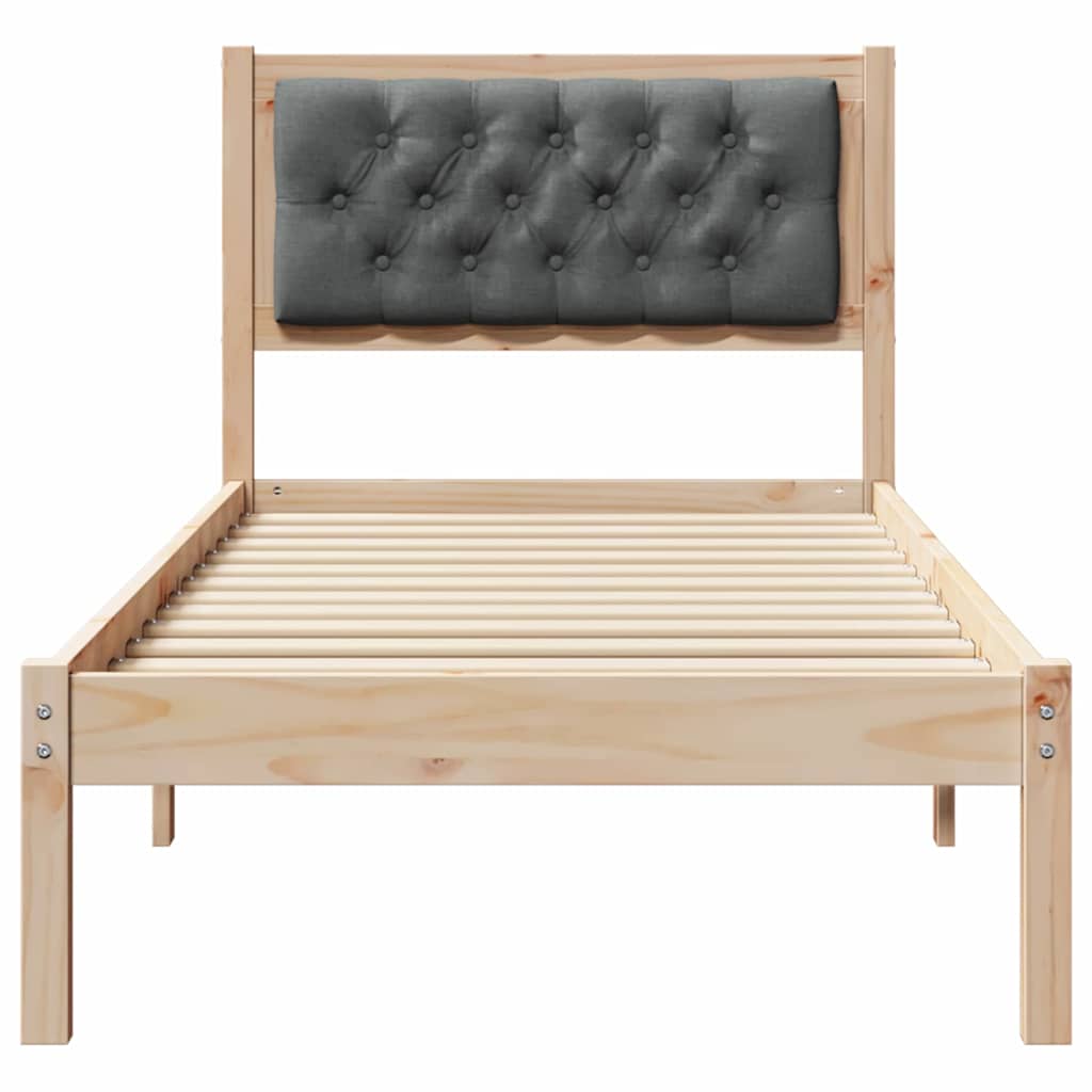 Bettrahmen Dunkelgrau 90 x 190 cm Massives Kiefernholz