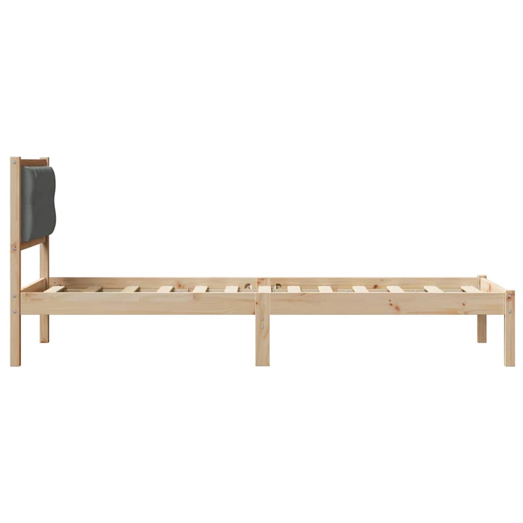 Bettrahmen Dunkelgrau 90 x 190 cm Massives Kiefernholz
