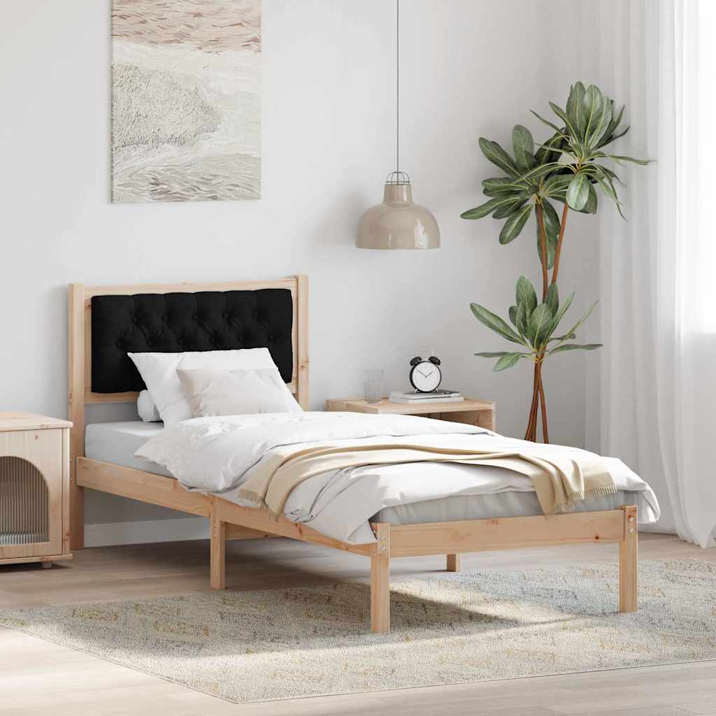 Bettrahmen Schwarz 90 x 190 cm Massives Kiefernholz