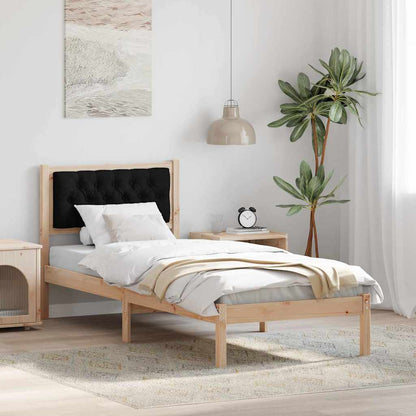 Bettrahmen Schwarz 90 x 190 cm Massives Kiefernholz