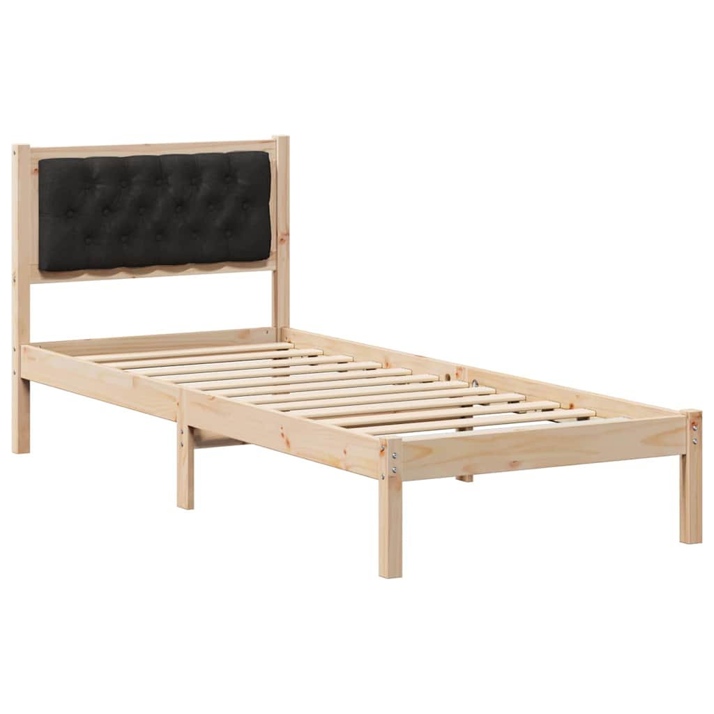 Bettrahmen Schwarz 90 x 190 cm Massives Kiefernholz