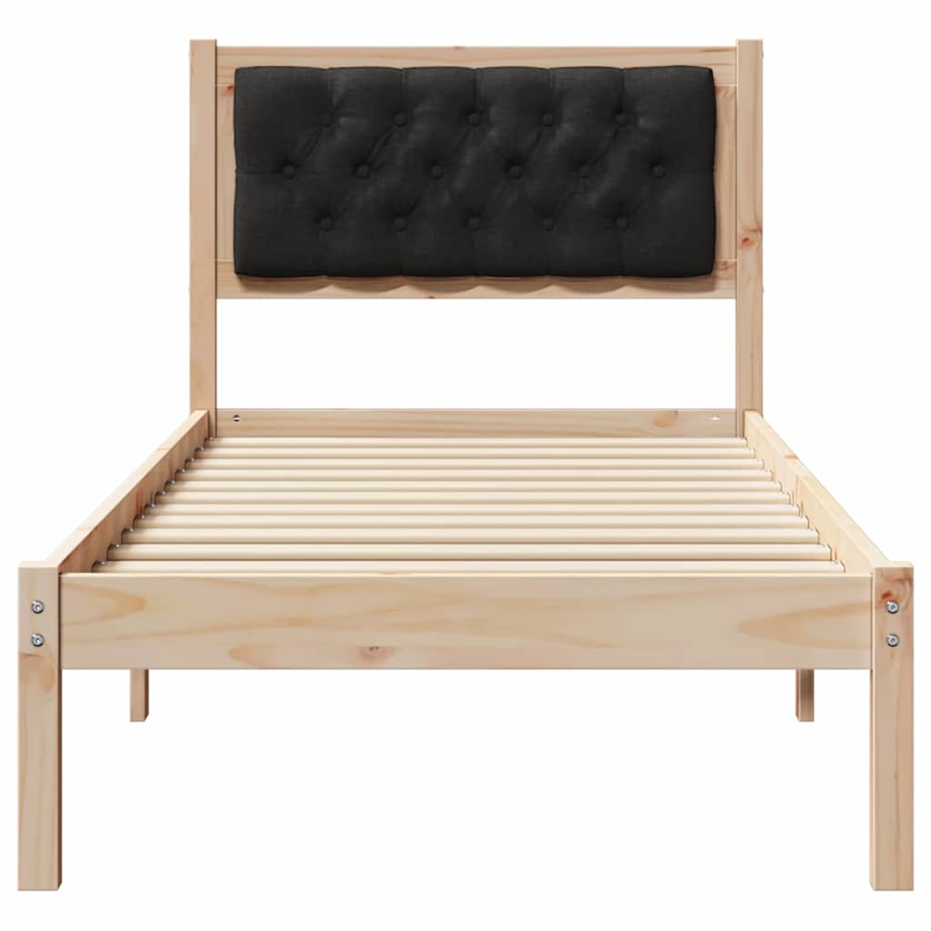 Bettrahmen Schwarz 90 x 190 cm Massives Kiefernholz