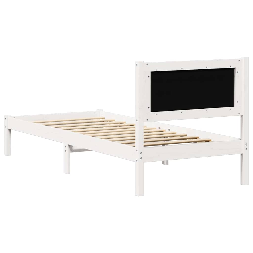 Bettrahmen Hellgrau 90 x 190 cm Massives Kiefernholz