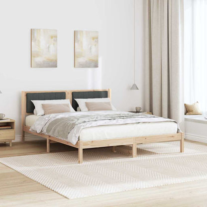 Bettgestell mit gepolstertem Kopfteil Dunkelgrau 160 x 200 cm