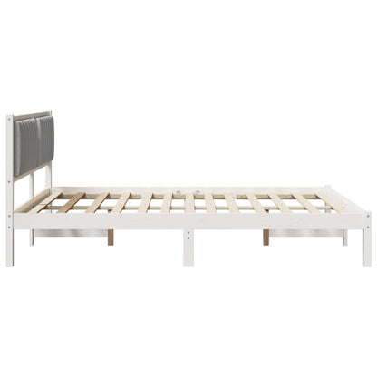 Bettgestell mit gepolstertem Kopfteil Hellgrau 160 x 200 cm