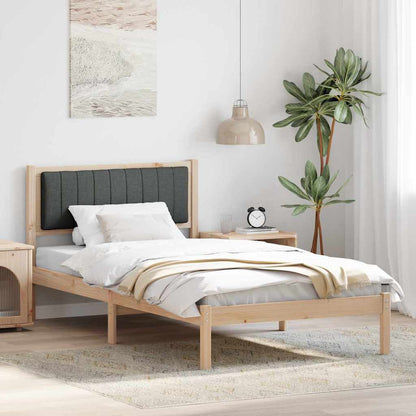 Bettgestell mit gepolstertem Kopfteil Dunkelgrau 100 x 200 cm