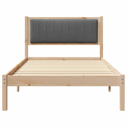 Bettgestell mit gepolstertem Kopfteil Dunkelgrau 100 x 200 cm