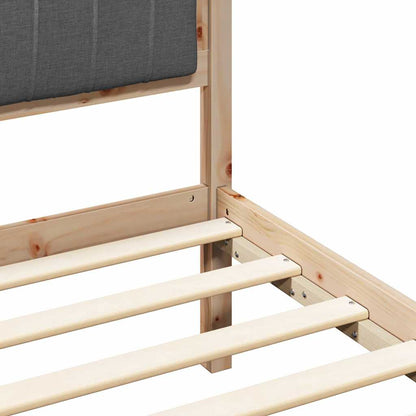 Bettgestell mit gepolstertem Kopfteil Dunkelgrau 80 x 200 cm