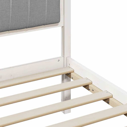 Bettgestell mit gepolstertem Kopfteil Hellgrau 80 x 200 cm