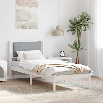 Bettgestell mit gepolstertem Kopfteil Hellgrau 80 x 200 cm