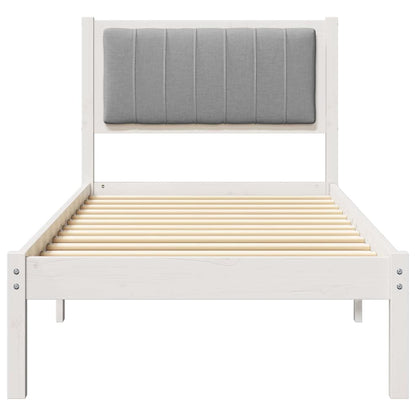 Bettgestell mit gepolstertem Kopfteil Hellgrau 80 x 200 cm