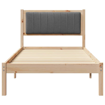 Bettgestell mit gepolstertem Kopfteil Dunkelgrau 90 x 190 cm