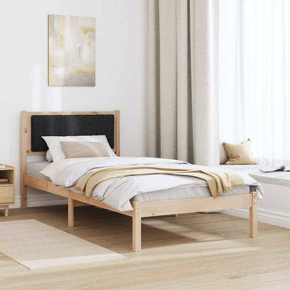 Bettgestell mit gepolstertem Kopfteil Schwarz 90 x 190 cm