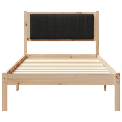 Bettgestell mit gepolstertem Kopfteil Schwarz 90 x 190 cm