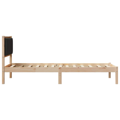 Bettgestell mit gepolstertem Kopfteil Schwarz 90 x 190 cm