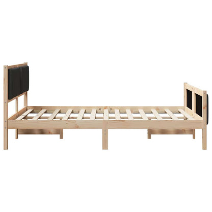 Bettrahmen mit Kopfteil Schwarz 140 x 190 cm Stoff