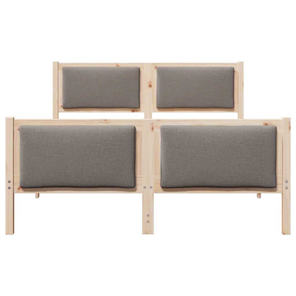 Bettrahmen mit Kopfteil Taupe 140 x 190 cm Stoff