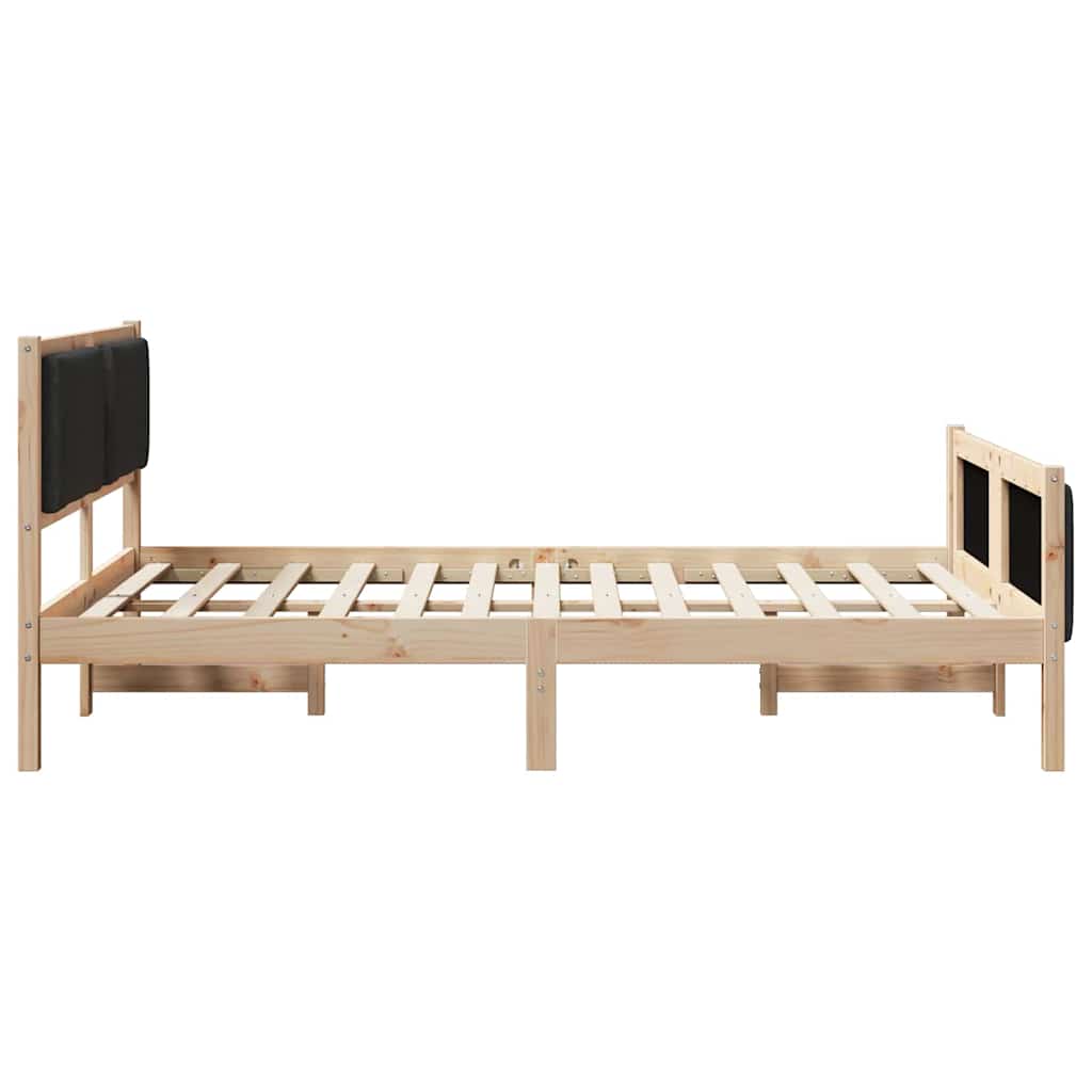 Bettrahmen mit Kopfteil Schwarz 135 x 190 cm Stoff