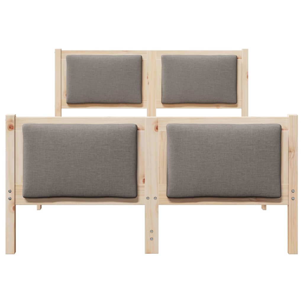 Bettrahmen mit Kopfteil Taupe 120 x 190 cm Stoff