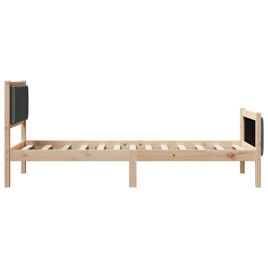 Bettrahmen mit Kopfteil Dunkelgrau 100 x 200 cm Stoff
