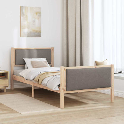 Bettrahmen mit Kopfteil Taupe 90 x 200 cm Stoff
