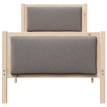 Bettrahmen mit Kopfteil Taupe 80 x 200 cm Stoff