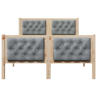 Bettrahmen Hellgrau 135 x 190 cm Massives Kiefernholz