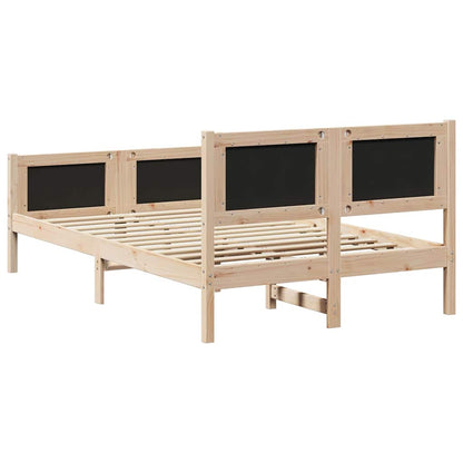 Bettrahmen Dunkelgrau 135 x 190 cm Massives Kiefernholz
