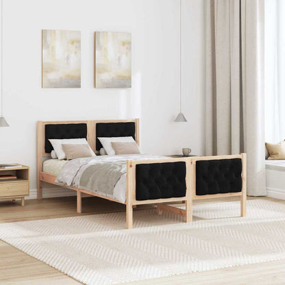 Bettrahmen Schwarz 135 x 190 cm Massives Kiefernholz