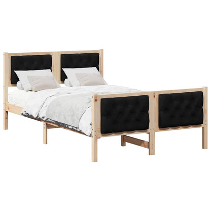 Bettrahmen Schwarz 135 x 190 cm Massives Kiefernholz