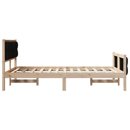 Bettrahmen Schwarz 135 x 190 cm Massives Kiefernholz