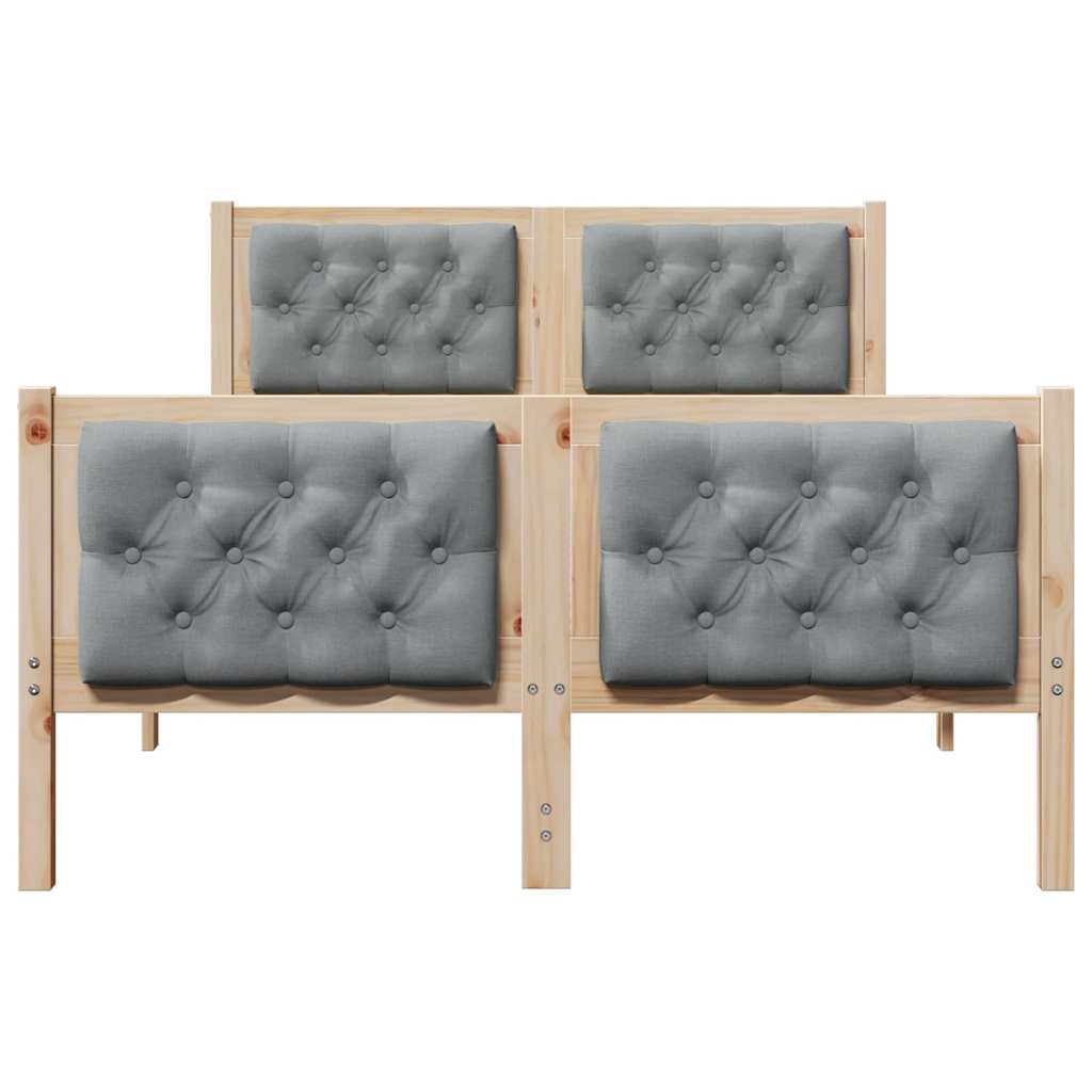 Bettrahmen Hellgrau 120 x 190 cm Massives Kiefernholz