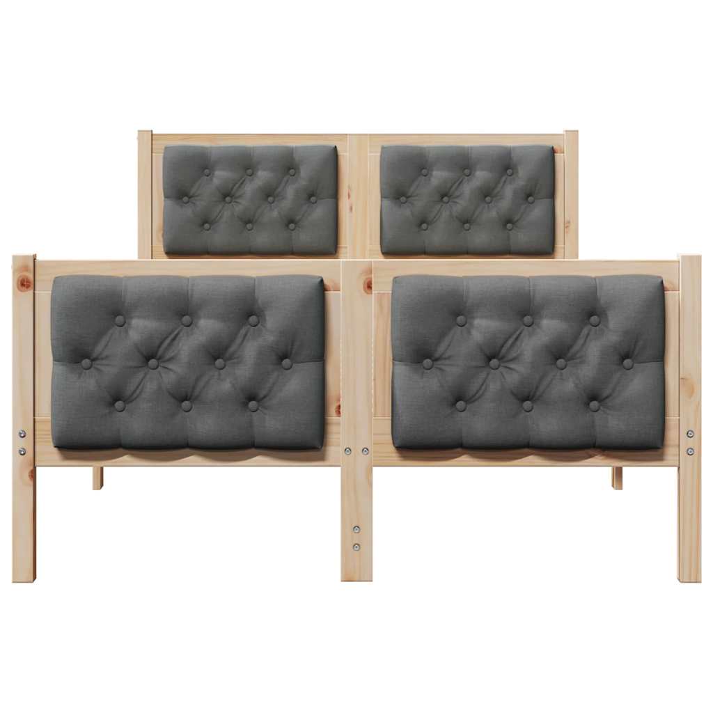 Bettrahmen Dunkelgrau 120 x 190 cm Massives Kiefernholz