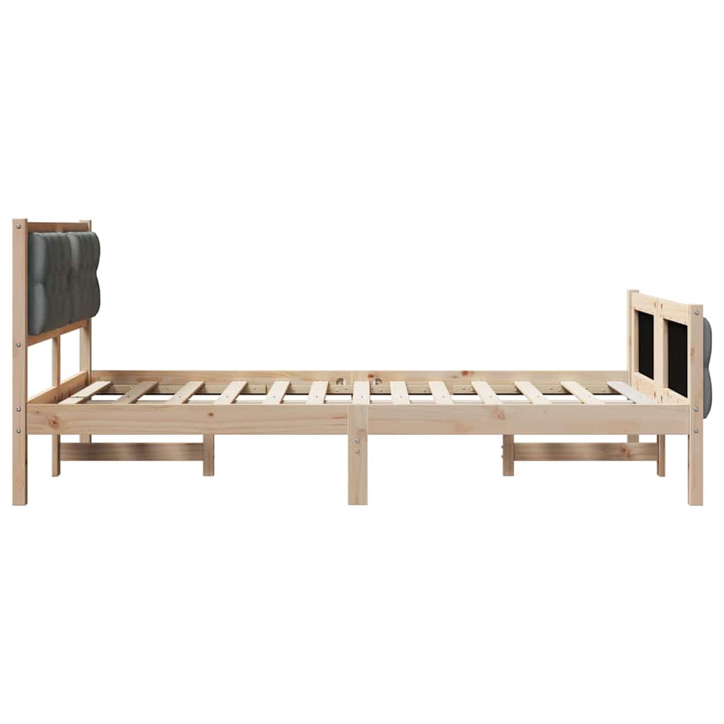 Bettrahmen Dunkelgrau 120 x 190 cm Massives Kiefernholz