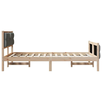 Bettrahmen Dunkelgrau 120 x 190 cm Massives Kiefernholz
